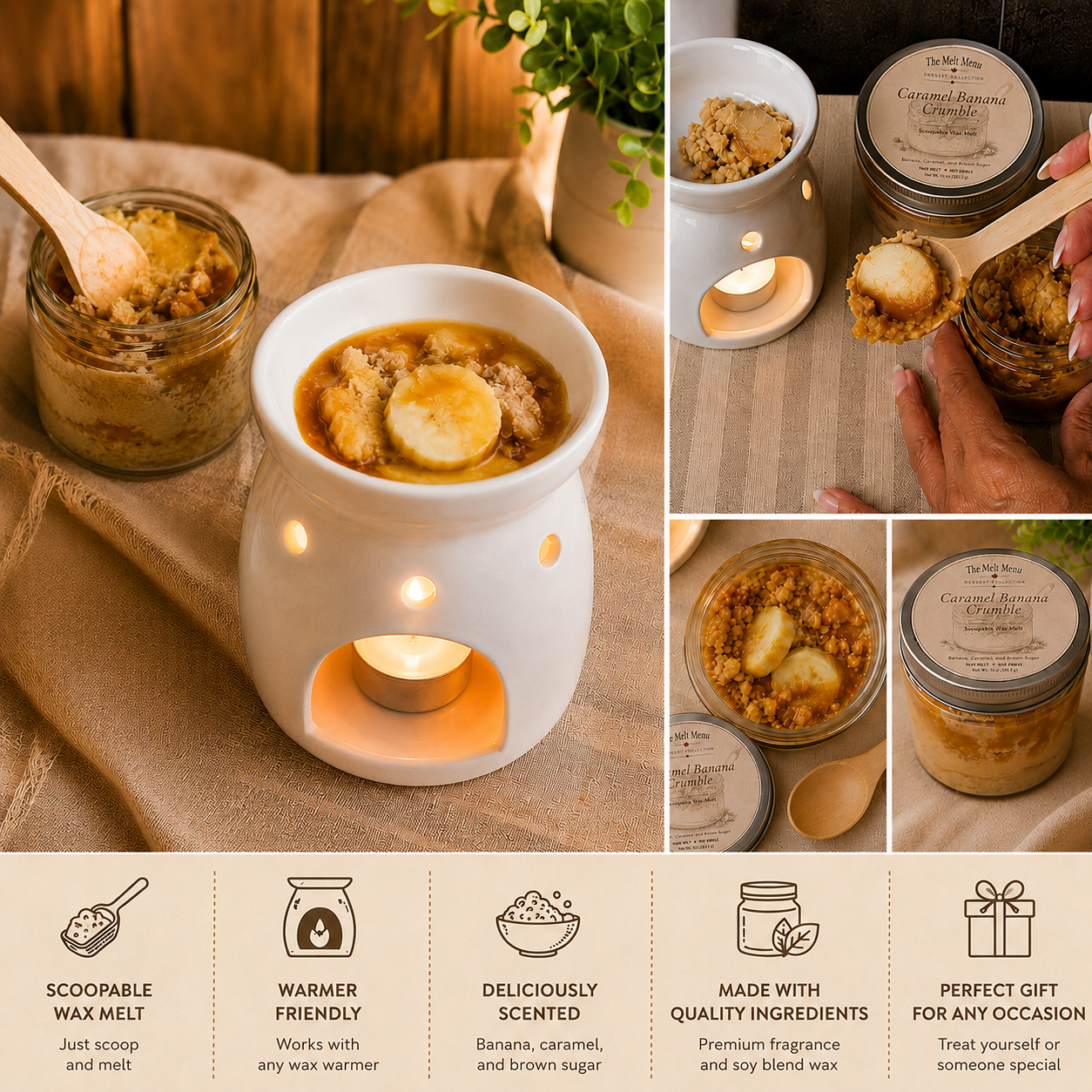 Caramel Banana Crumble | Scoopable Wax Melt