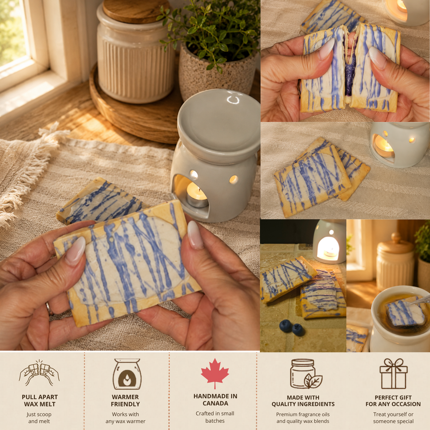 Blueberry Toaster Pastry (2 pack) | Pull Apart Wax Melt