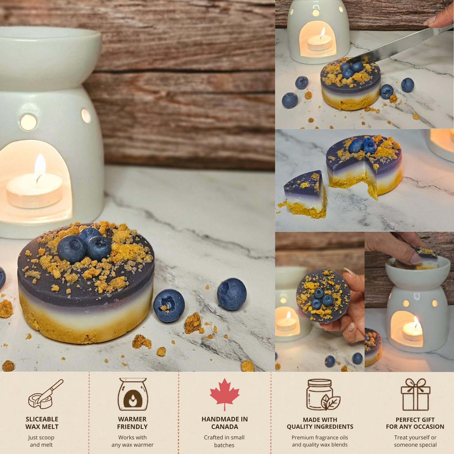Mini Blueberry Cheesecake | Sliceable Wax Melt