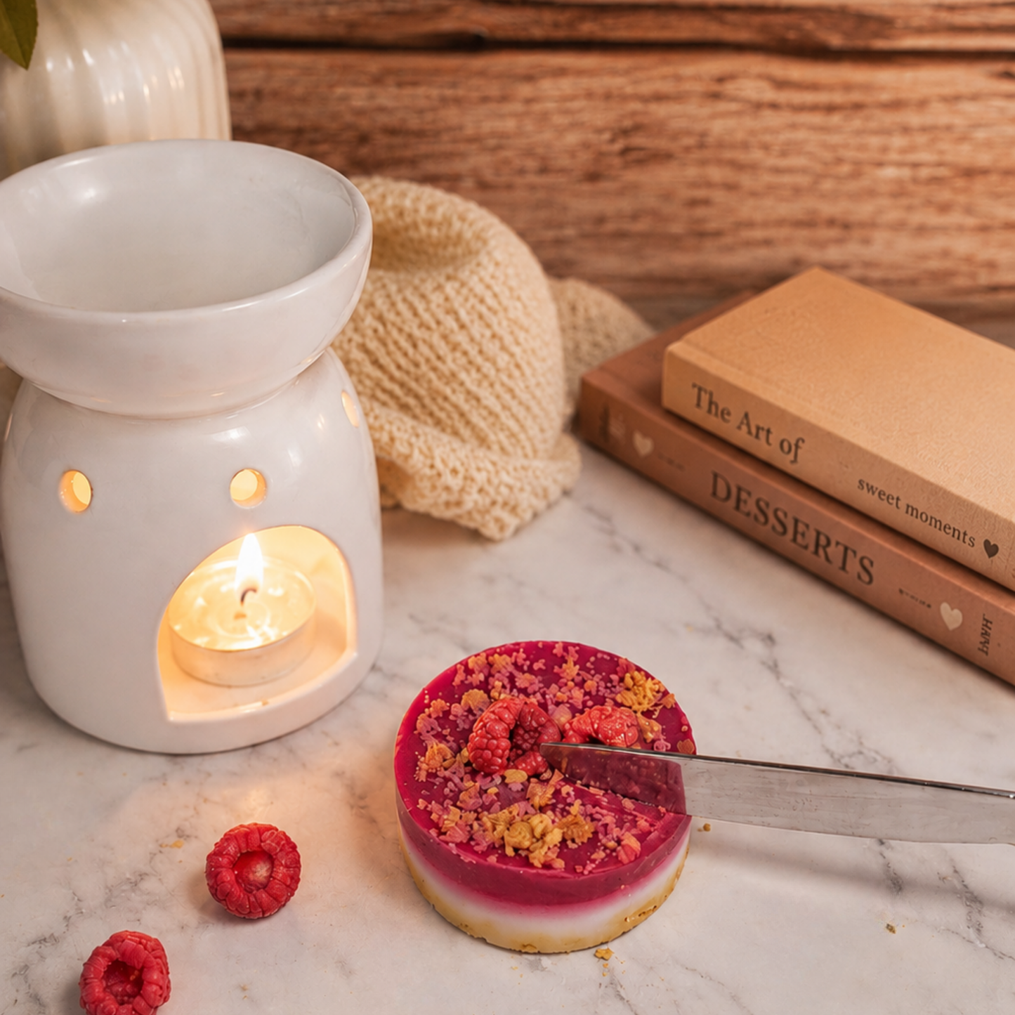 Mini Raspberry Cheesecake | Sliceable Wax Melt