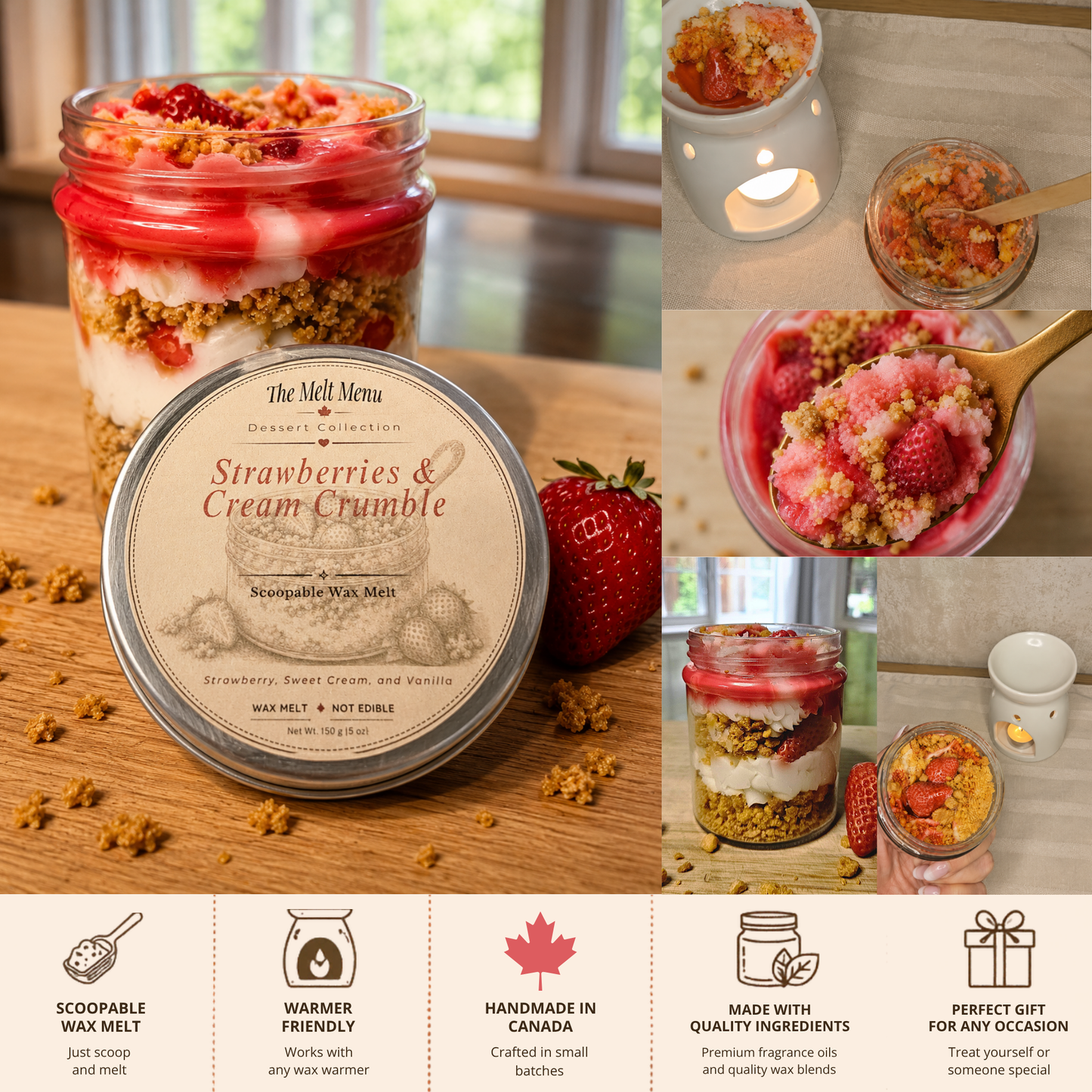 Strawberries & Cream Crumble  | Scoopable