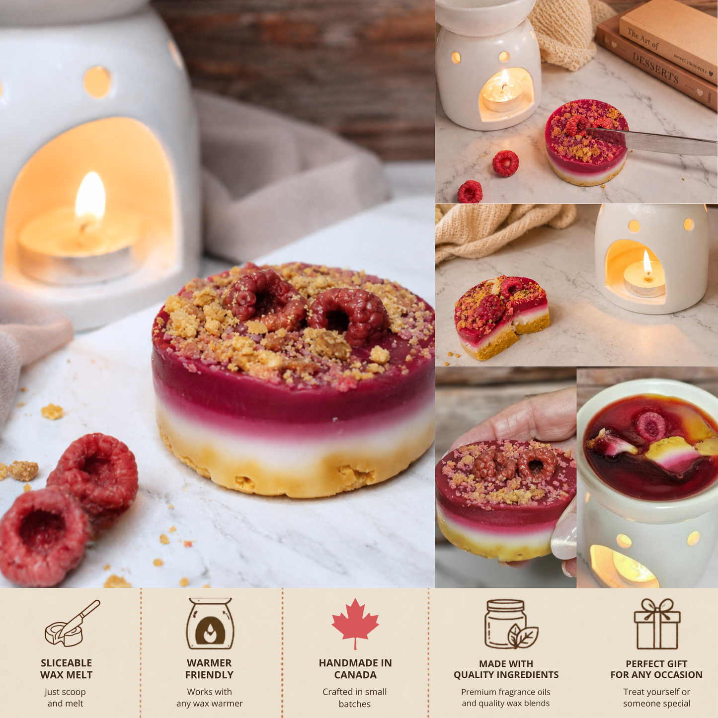 Mini Raspberry Cheesecake | Sliceable Wax Melt